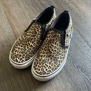 Vans cheetah print size 4 slip on